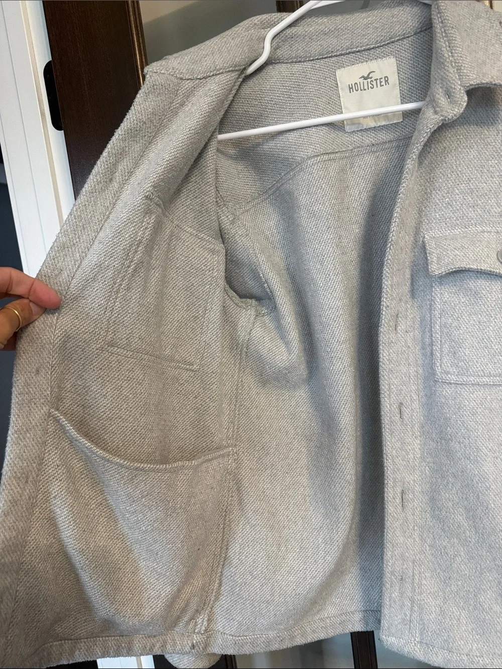 Men’s XS Hollister Light Gray Button Down Shirt